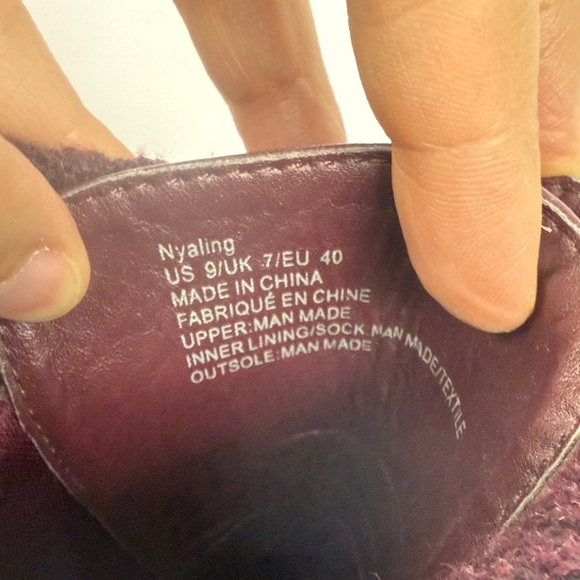 Just Fab Nyaling Knit Cuff Lace Up Combat Burgundy Faux Leather Boots Size 9 - Picture 7 of 10